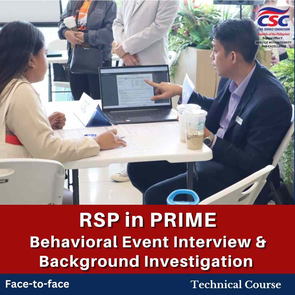 RSP in PRIME HRM: Focused on Behavioral Events Interview and Background Investigation